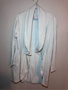Mono B Cream Open-Front Draped Cardigan with Pockets